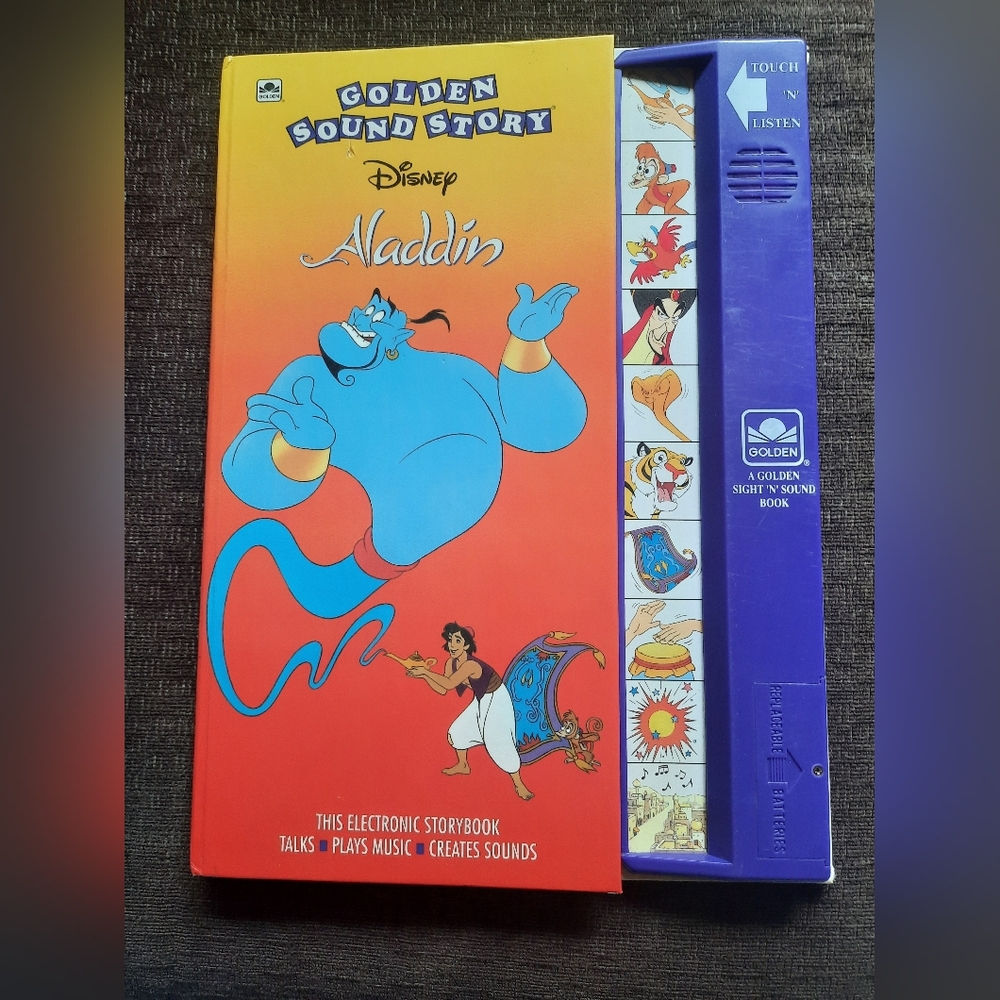 1992 Disney Golden Sound Story Book ALADDIN.